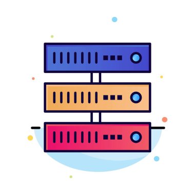 Bilgi İşlem, Veri, Depolama, Ağ Soyut Düz Renk Simgesi Templ