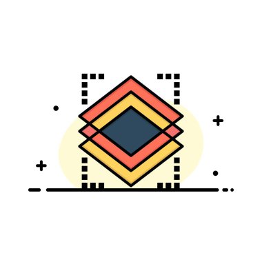 Katmanlar, Nesne, Katman, Sunucu İş Düz Çizgi Dolu Simge Ve