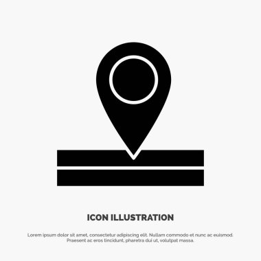 Harita, Konum, Katı Gph Simgesi vektörü yerleştir