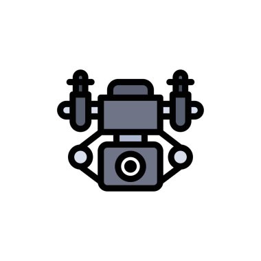 Aksiyon, Kamera, Teknoloji Düz Renk Simgesi. Vektör simgesi afiş 