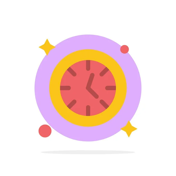 Reloj, Reloj, Tiempo Resumen Círculo Fondo Icono de color plano — Vector de stock