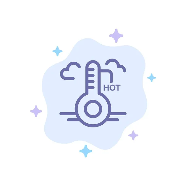 Temperatura, gorący, Pogoda, aktualizacja niebieski ikona na abstrakcyjne chmura ba — Wektor stockowy