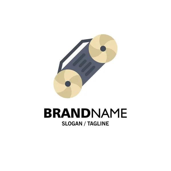 Plantilla de logotipo de negocios de radio, música y tecnología. Color plano — Archivo Imágenes Vectoriales