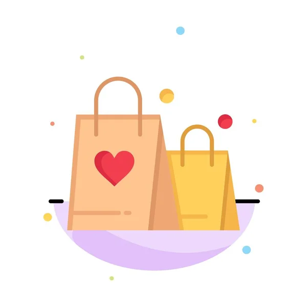 Çanta, Aşk, Kalp, Düğün İş Logo Şablonu. Düz Renk — Stok Vektör