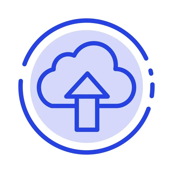 Arrow, Upload, Up, Cloud Blue Dotted Line Icon — стоковый вектор