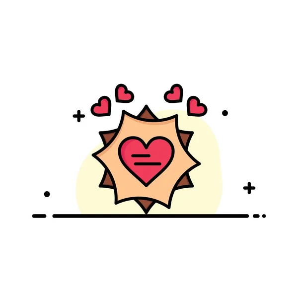 Láska, karta, Valentýna, srdeční činnost plochá čára zaplněná ikona vec — Stockový vektor