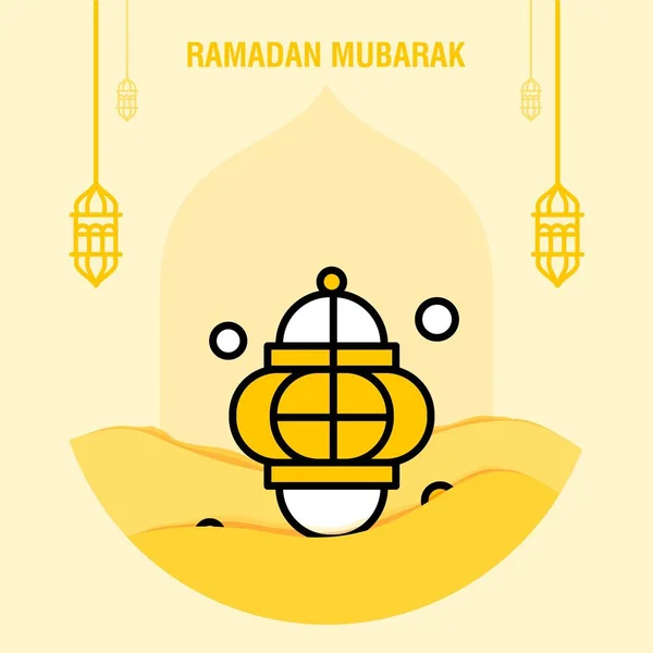Ramadan kareem greeting template islamic crescent and arabic lan
