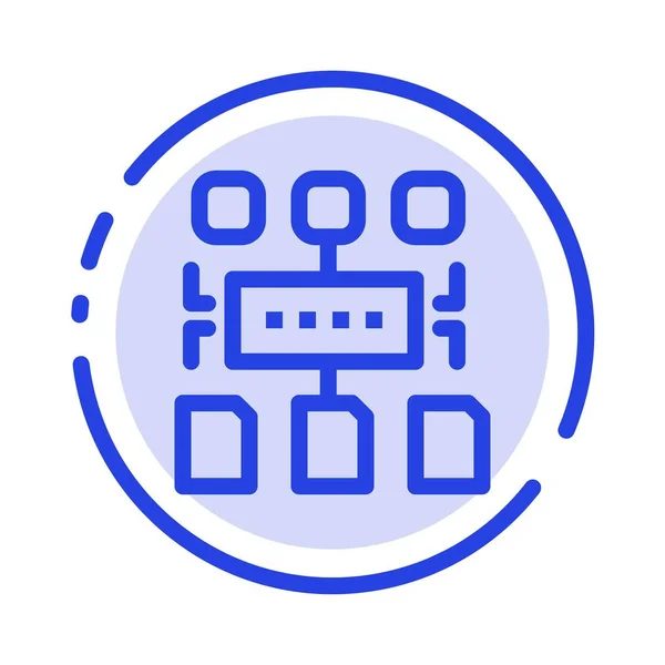 Algoritmo, Programa, Usuário, Documento Blue Dotted Line Icon —  Vetores de Stock