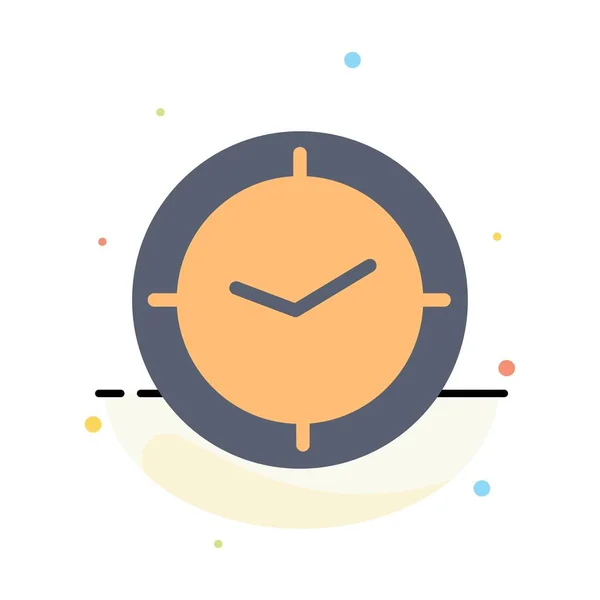 Reloj, Tiempo, Temporizador, Reloj Plantilla de icono de color plano abstracto — Archivo Imágenes Vectoriales