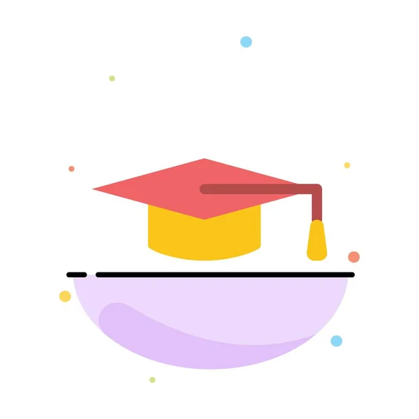 Akademické, vzdělávací, promoční klobouček abstraktní plochá Barevná ikona tem — Stockový vektor
