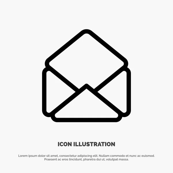 Mail, Email, Open Line Icon Vector — Stock Vector