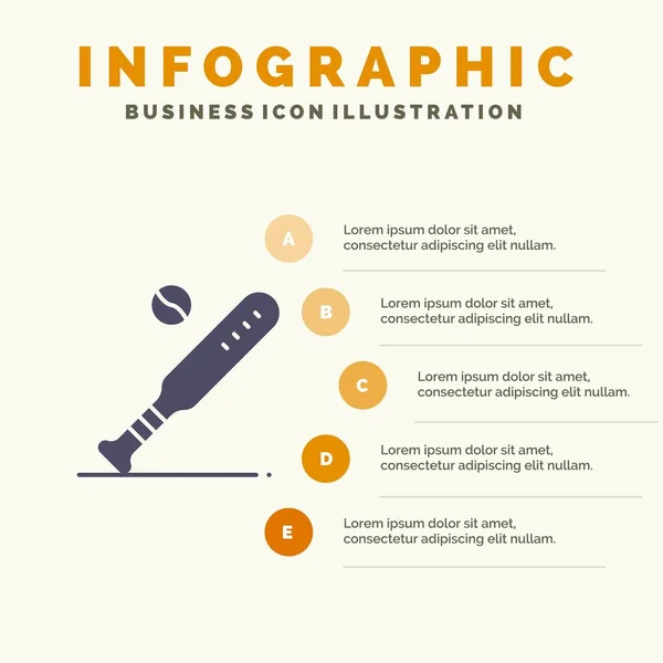 Ball, Baseball, Bat, Sports, Usa Solid Icon Infographics 5 Steps