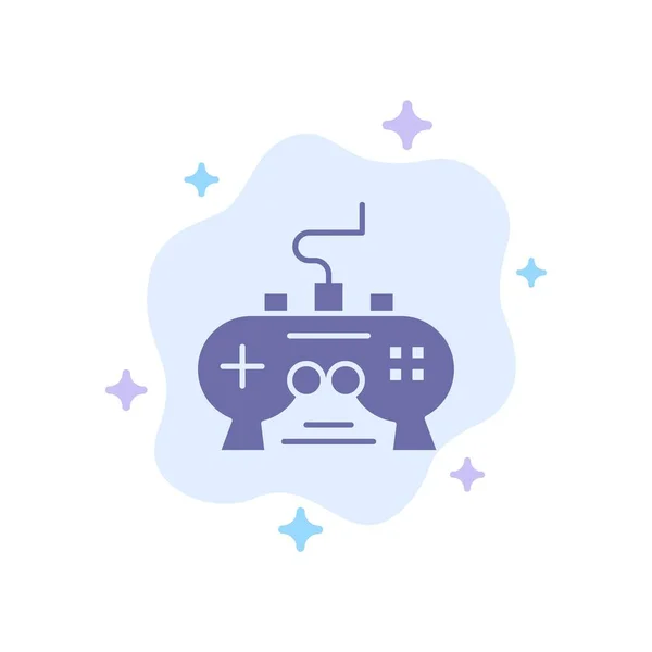Spel, pad, video, Xbox, PlayStation Blå ikon på abstrakt moln — Stock vektor