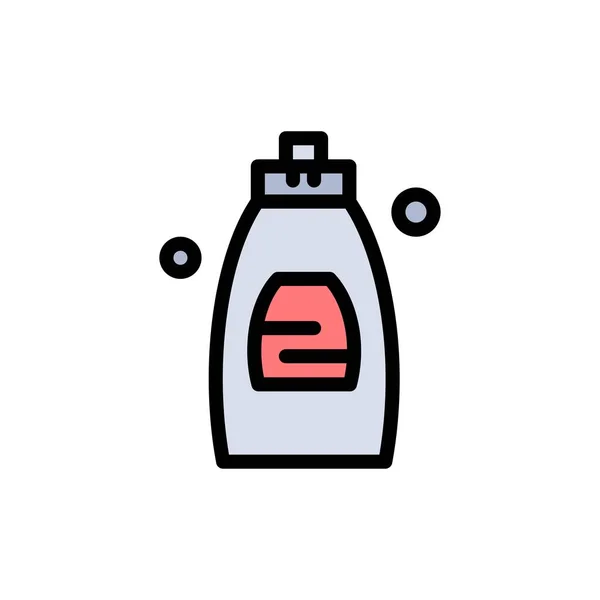 Bathroom, Cleaning Gel, Shower, Soap  Flat Color Icon. Vector ic — ストックベクタ