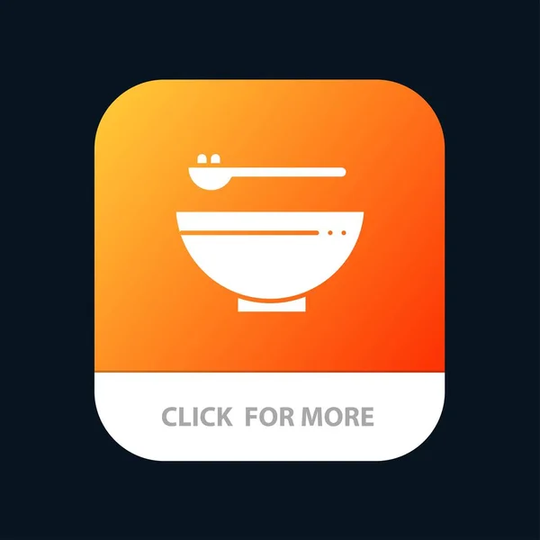 Bol, Nourriture, Cuisine, Madrigal Mobile App Button. Android et IOS — Image vectorielle