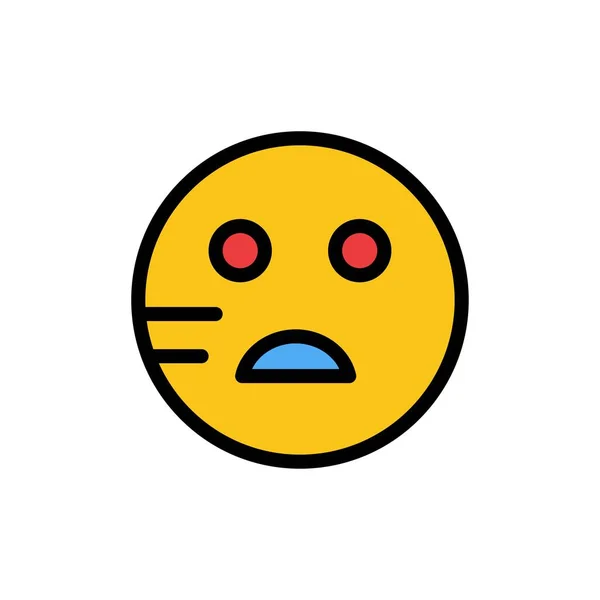 Triste, Emojis, Icono de Color Plano de la Escuela. Banner icono vectorial Templat — Vector de stock