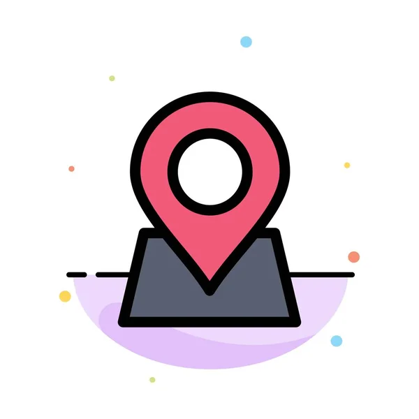 Locatie, kaart, marker, PIN abstracte platte kleur pictogram sjabloon — Stockvector