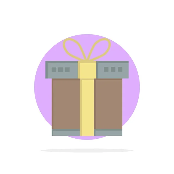 Geschenk, Schachtel, Einkaufen, Band abstrakten Kreis Hintergrund flach colo — Stockvektor