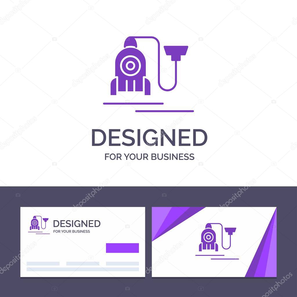 Creative Business Card and Logo template Vacuum, Machine, Hotel,