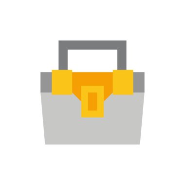 Çanta, Kutu, İnşaat, Malzeme, Toolkit Düz Renk Simgesi. Vektör