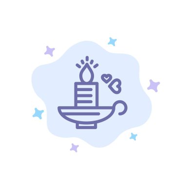 Mum, Aşk, Kalp, Soyut Bulut Backgro Üzerinde Düğün Mavi Simge