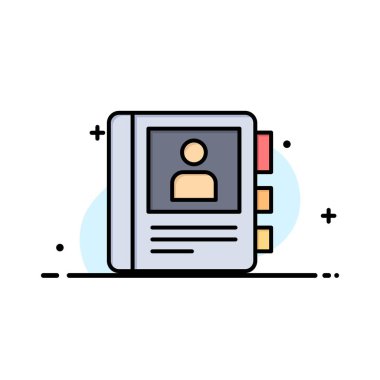 Telefon, Kitap, Günlük, Bilgi İş Logo Şablonu. Düz Renk