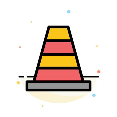 Koni, İnşaat, Araç Soyut Düz Renk Simgesi Şablonu