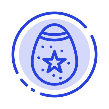 Kuş, Dekorasyon, Paskalya, Yumurta Mavi Sotted Line Line Simgesi