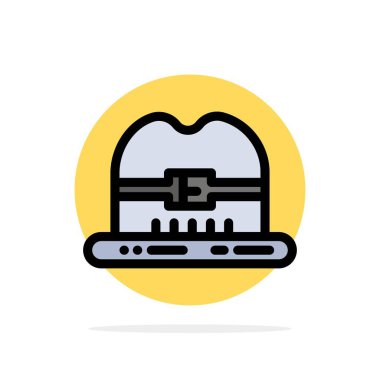 Cap, şapka, Kanada soyut daire arka plan düz renk simgesi