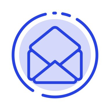 Posta, e-posta, açık mavi noktalı çizgi çizgisi simgesi