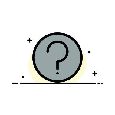 Temel, Yardım, Ui, Mark İş Düz Hat Dolu Simge Vektör Ban