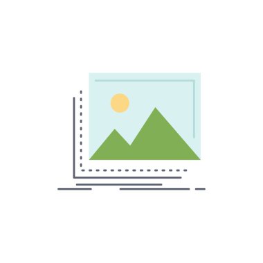 galeri, resim, manzara, doğa, fotoğraf Düz Renk Simge Vektör