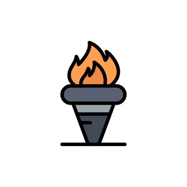 Alev, Oyunlar, Yunanistan, Holding, Olimpiyat Düz Renk Simgesi. Vektör 