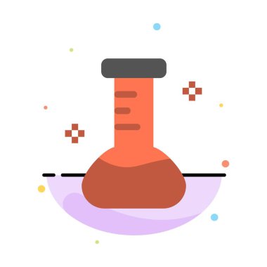 Kimyasal, Flask, Laboratuvar Soyut Düz Renk Simgesi Şablon