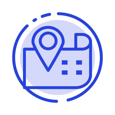 Harita, Navigasyon, Konum Mavi Noktalı Çizgi Hattı Simgesi