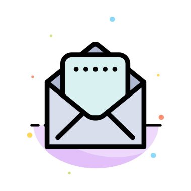 Belge, Posta Soyut Düz Renk Simgesi Şablonu