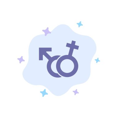 Soyut Bulut Backgro'da Cinsiyet, Sembol, Erkek, Kadın Mavi Sonu