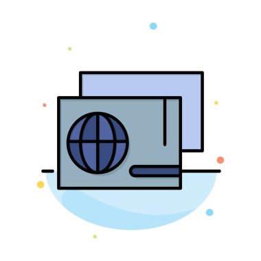 Kimlik, Geçiş, Pasaport, Alışveriş Soyut Düz Renk Simgesi Temp