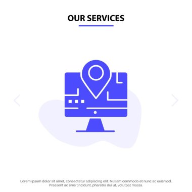 Hizmetlerimiz Bilgisayar, Harita, Konum, Eğitim Katı Glyph Simgesi