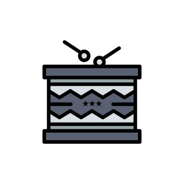 Davul, enstrüman, İrlandalı, geçit töreni, St Patrick Düz Renk Simgesi. V