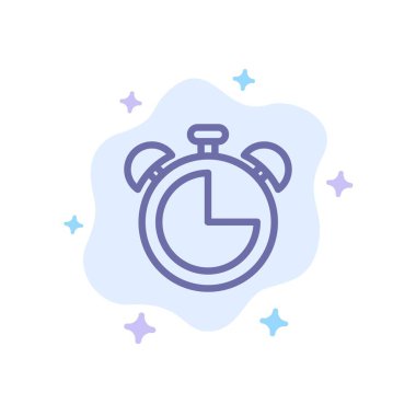 Soyut Bulut Backg Üzerinde Alarm, Saat, Eğitim, Timer Mavi Simge