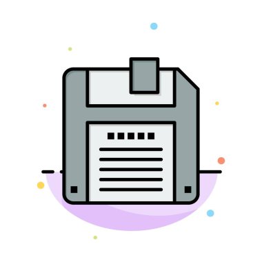 Disket, disket, Kaydet soyut düz renk simge şablonu