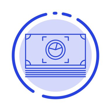 Para, Paket, Nakit, Dolar Mavi Noktalı Çizgi Hattı Simgesi