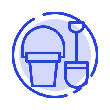 Web mavi noktalı çizgi çizgisi simgesi
