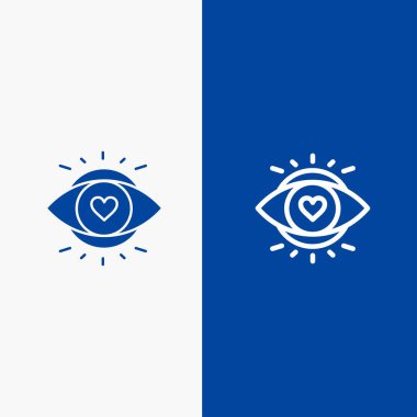 Göz, Gözler, Eğitim, Işık Hattı ve Glifler Katı ikon Mavi banne