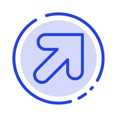 Ok, Yukarı, Sağ Mavi Noktalı Çizgi Simgesi