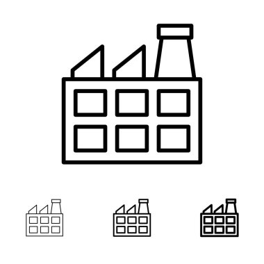 İnşaat, Fabrika, Sanayi Kalın ve ince siyah çizgi simgesi se