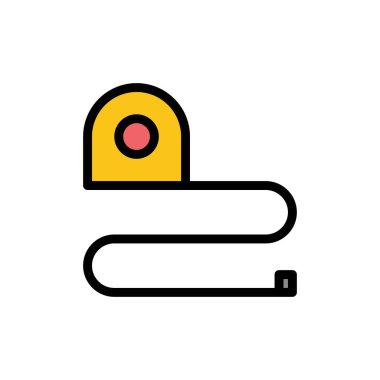 İnşaat, Ölçme, Ölçek, Bant Düz Renk Simgesi. Vektör ic