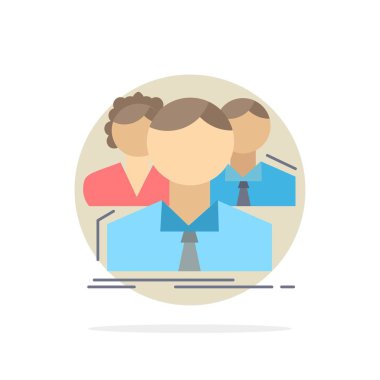 Grup, multiplayer, insanlar, takım, online düz renk simge vektör