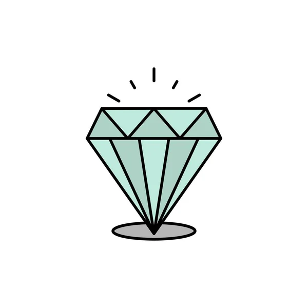 Diamant, brillance, cher, pierre Icône de couleur plate. Icône vectorielle b — Image vectorielle